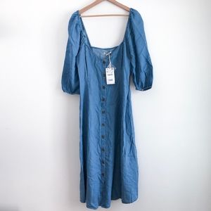 Zara Premium Denim Dress XL NWT Romance Dress